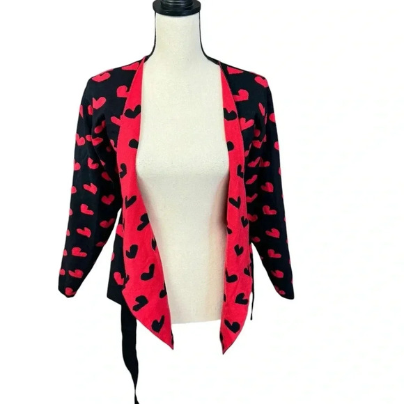 Revolve Lovers + Friends Loved Wrap Top Heart Sweater Small - Picture 7 of 10